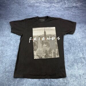 Friends TV Show Graphic T-Shirt Mens Medium Black NYC Skyline Cotton Tee